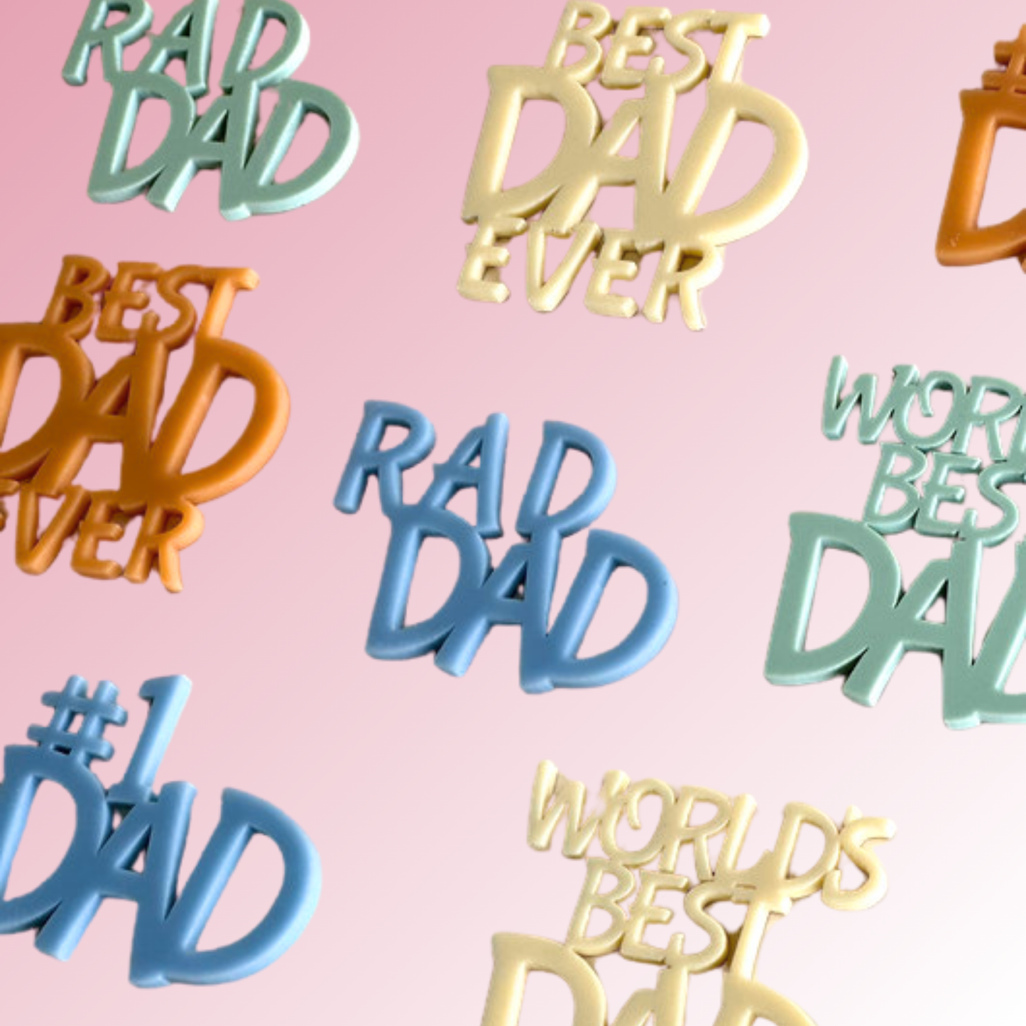 Father's Day - Cup Cake Topper/Charm - Set of 6