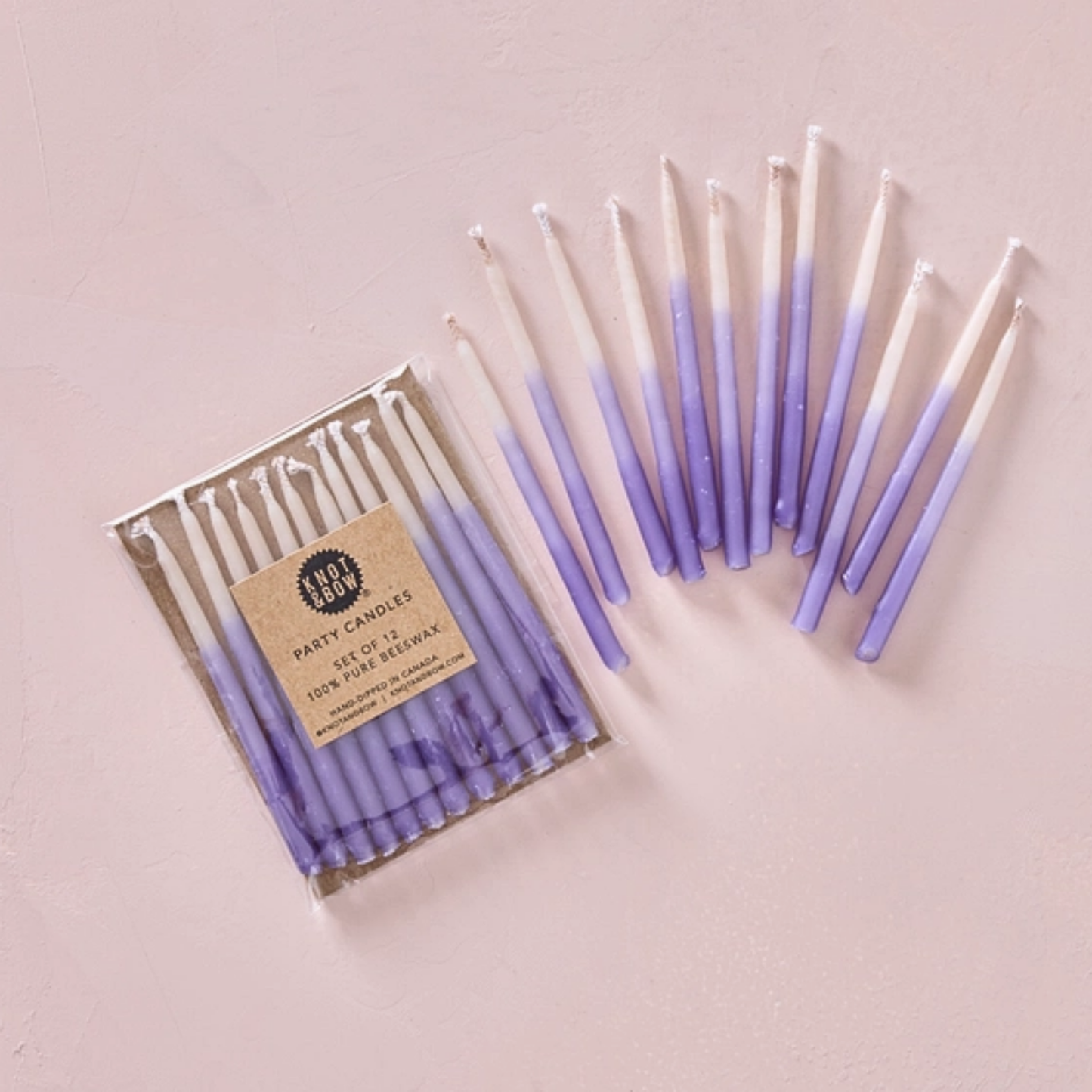Ombré Beeswax Party Candles - Purple