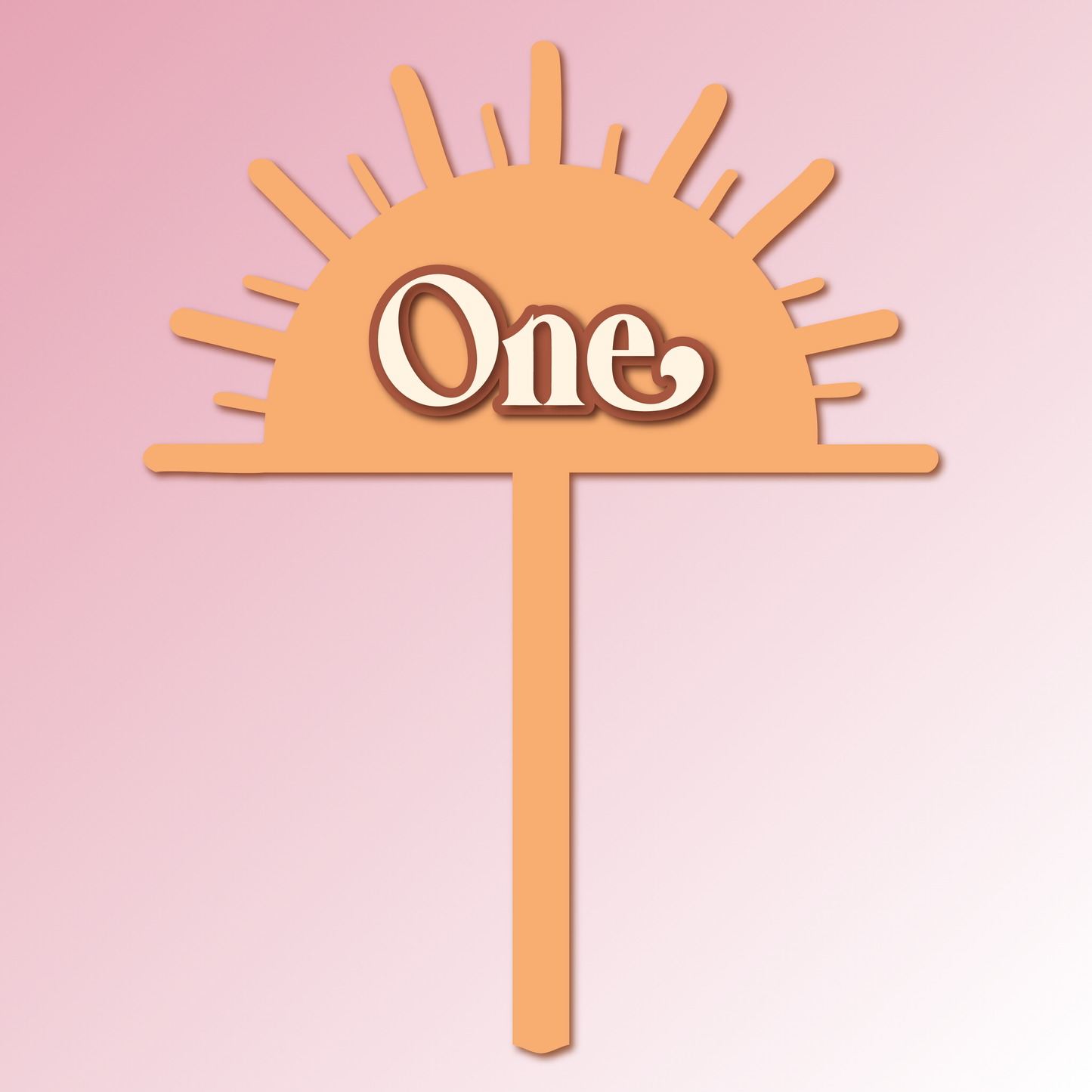 Name or Age – Boho Sun Acrylic Cake Topper/Plaque