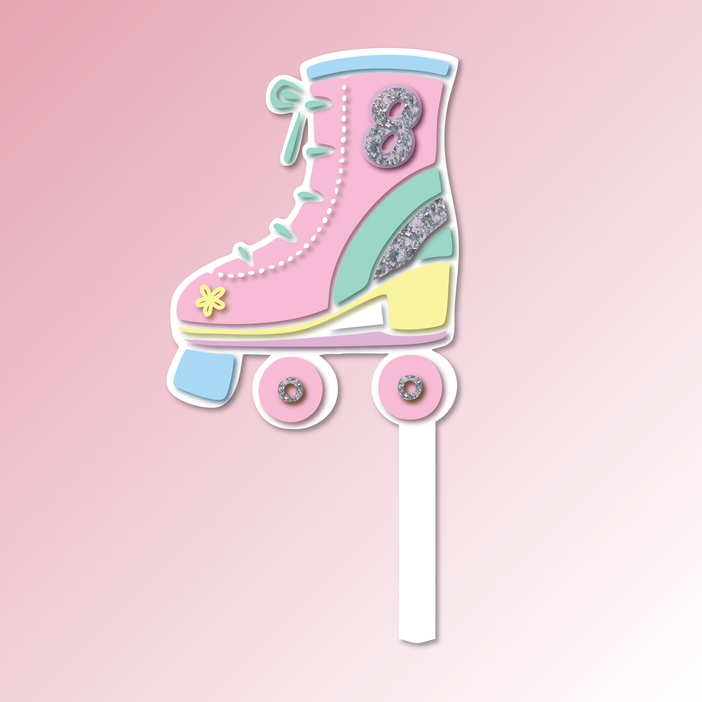 Age – Roller Skate Acrylic Cake Topper/Plaque