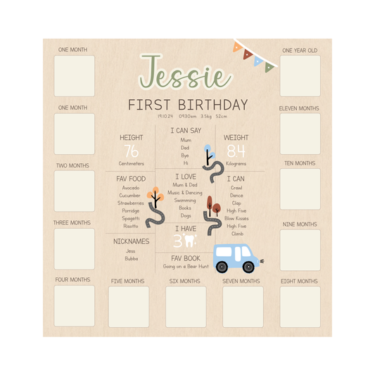 All-in-One Milestone + Photo Board - Cars