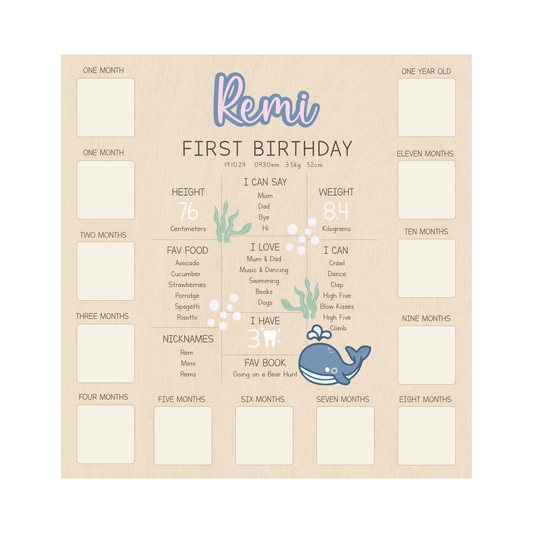 All-in-One Milestone + Photo Board - Under the Sea