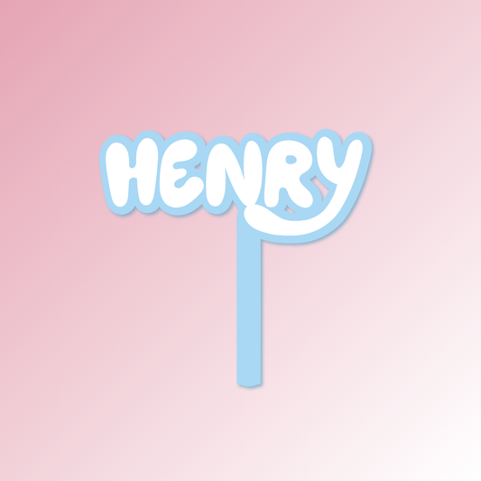 Bluey Theme – Name Acrylic Cake Topper/Plaque