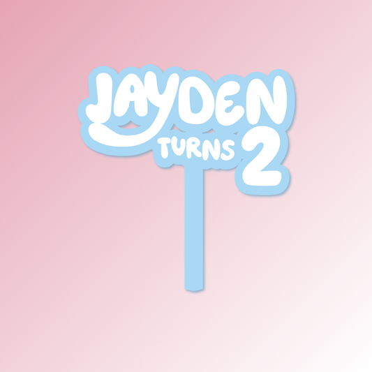 Bluey Theme – Name turns Age Acrylic Cake Topper/Plaque