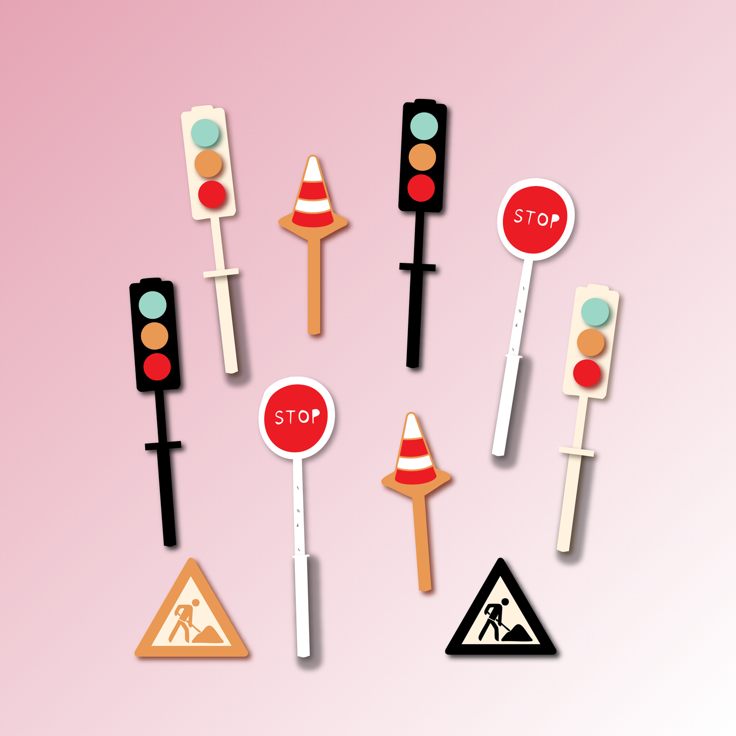 Construction Cupcake Charms/toppers - Set of 6