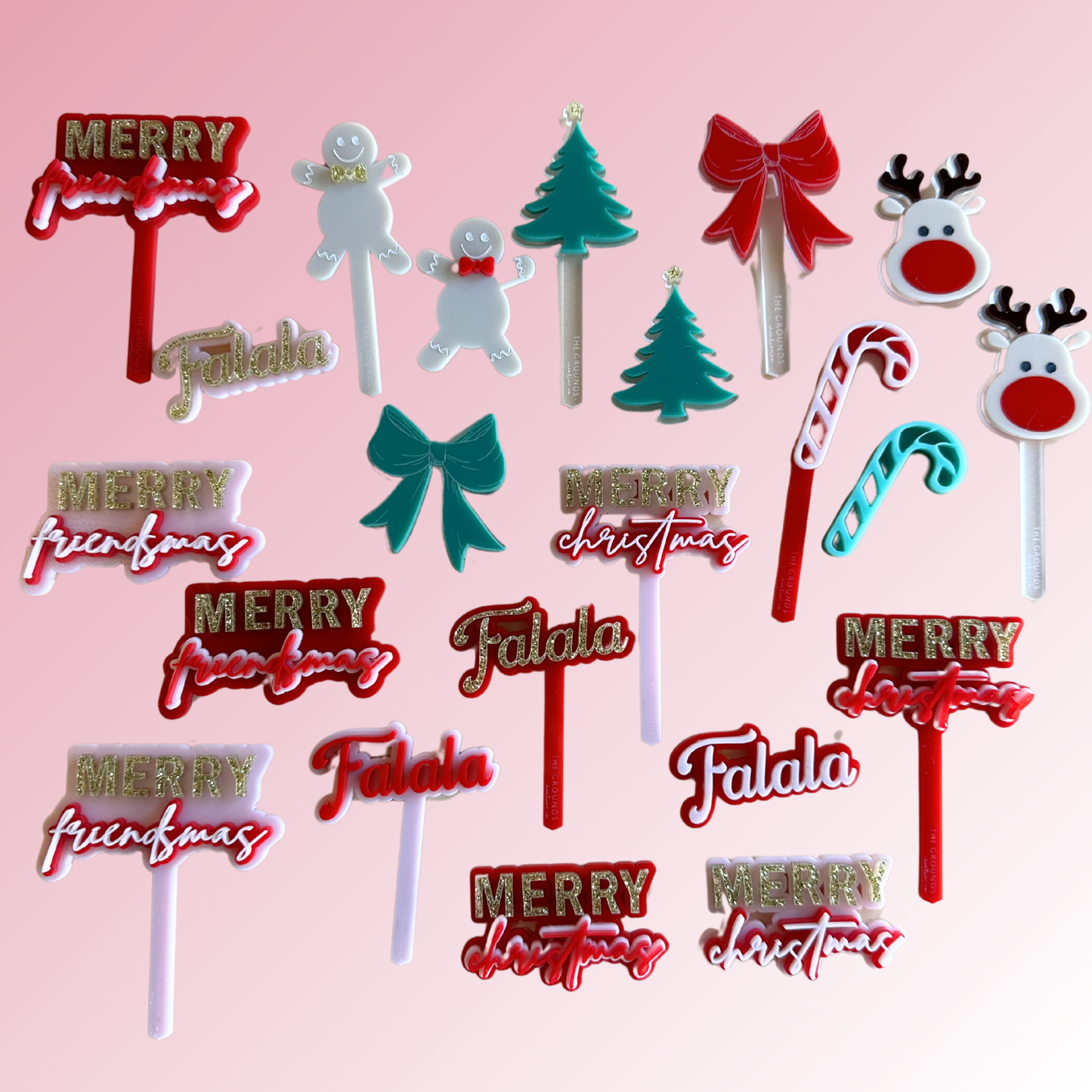 Christmas Cupcake Toppers/Charms - Set of 6