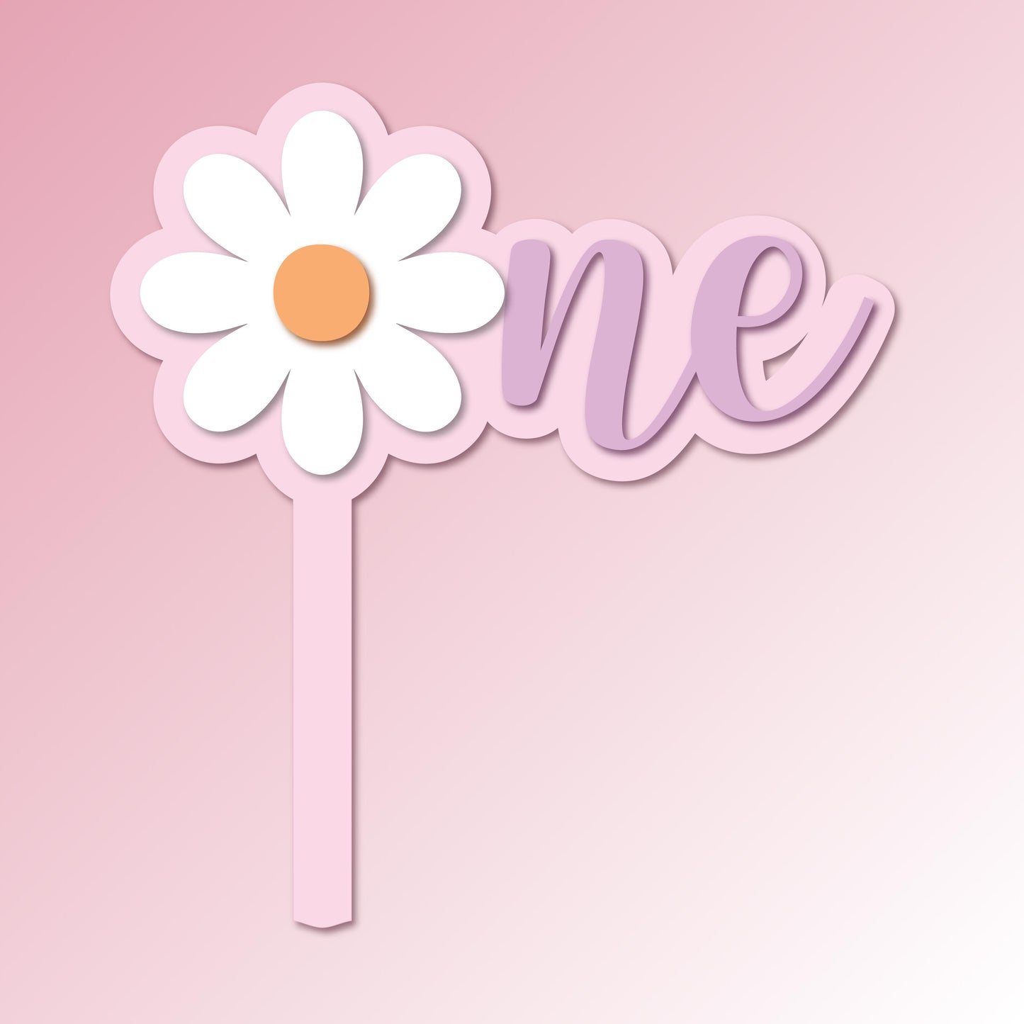 "Daisy One" Acrylic Cake Topper/Plaque