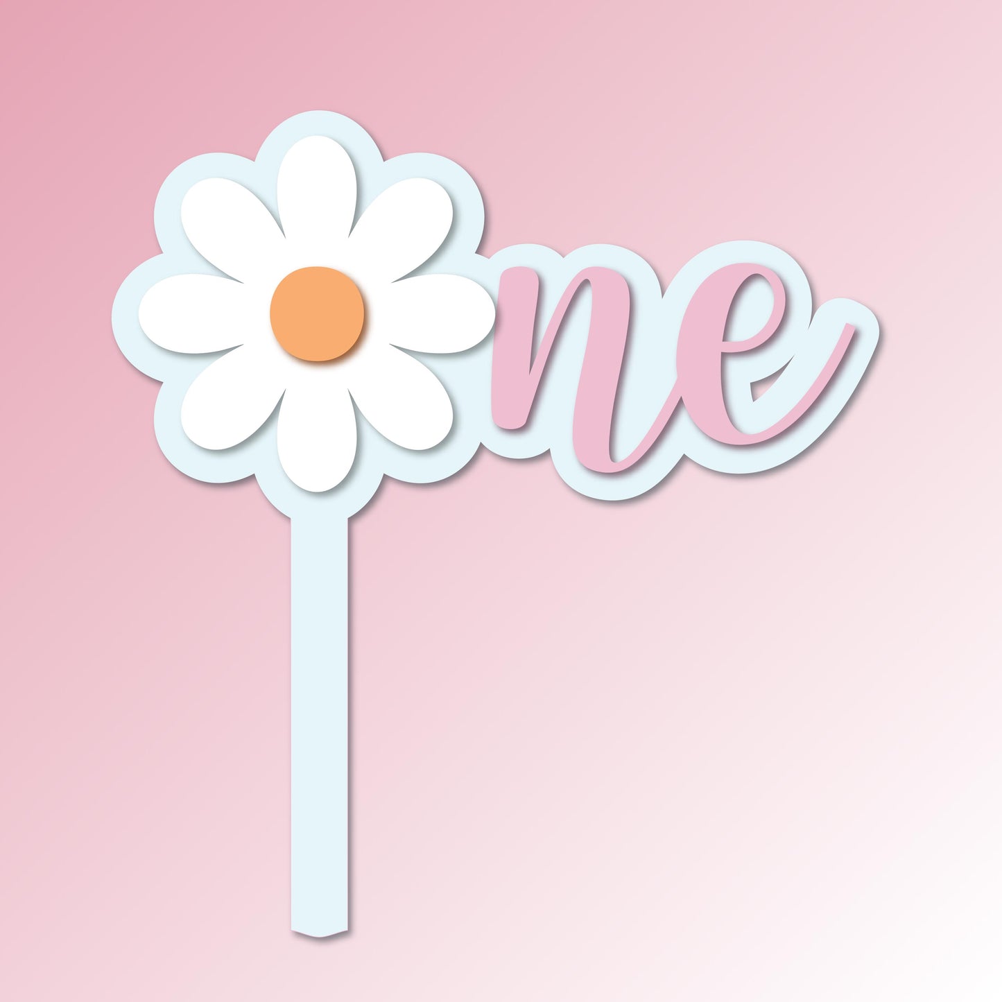 "Daisy One" Acrylic Cake Topper/Plaque