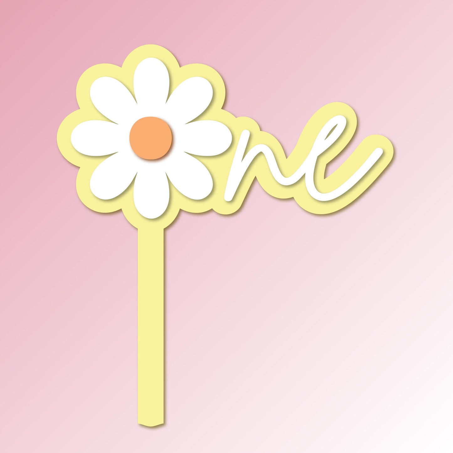"Daisy One" Acrylic Cake Topper/Plaque