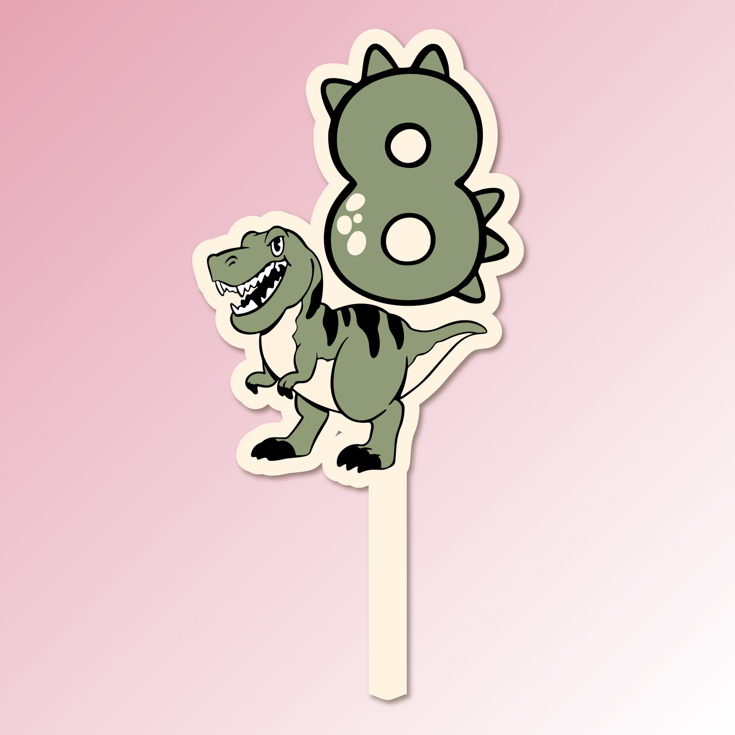 Age with Dinosaur Acrylic Cake Topper/Plaque