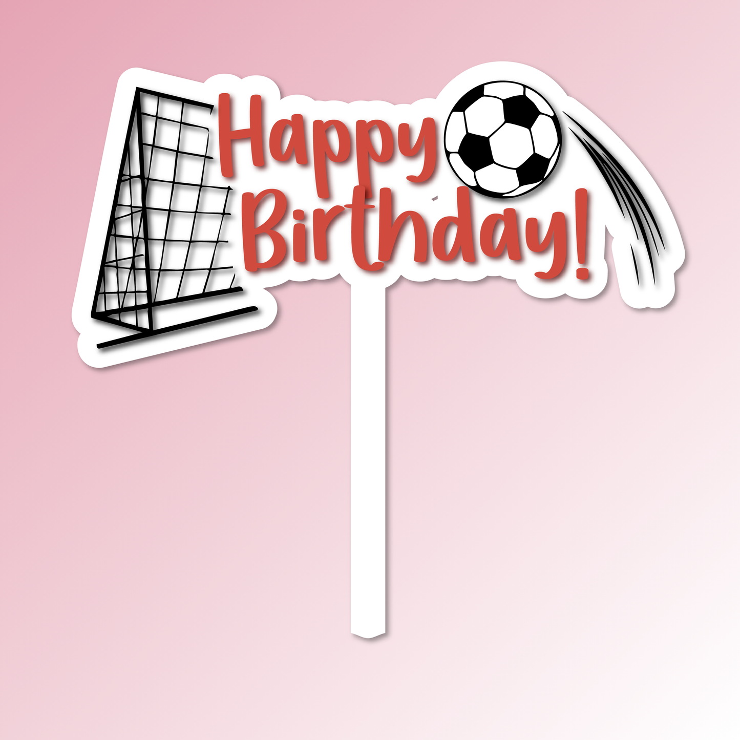 Happy Birthday – Soccer Theme Acrylic Cake Topper/Plaque