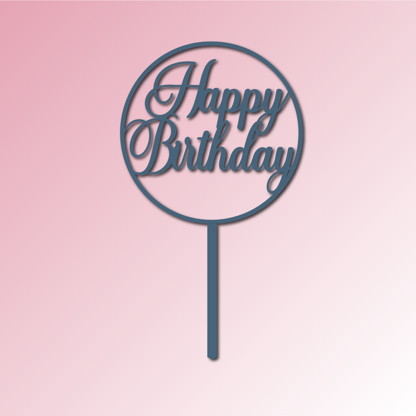 Circle Frame Happy Birthday Cake Topper/Plaque
