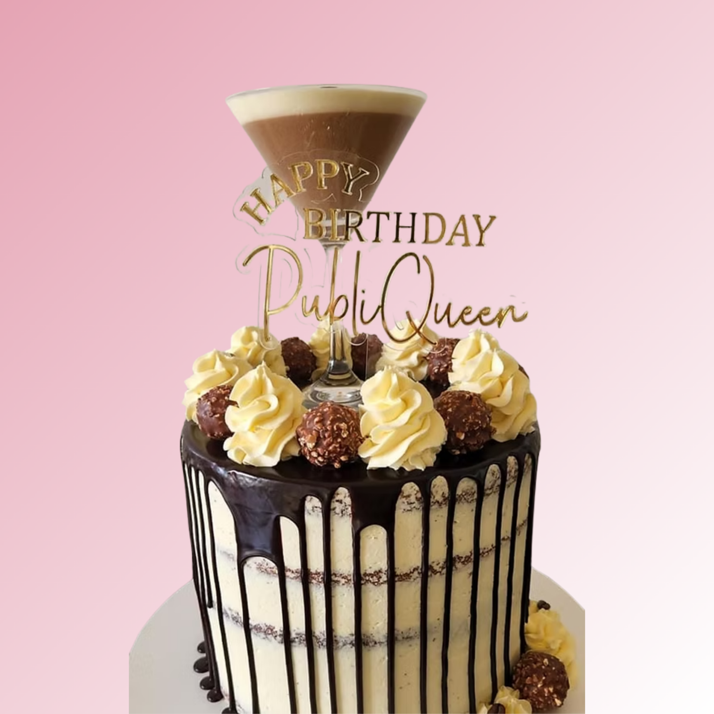 Happy Birthday Name Acrylic Cake Topper/Plaque