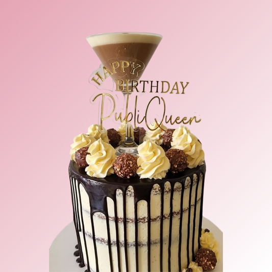 Happy Birthday Name Acrylic Cake Topper/Plaque