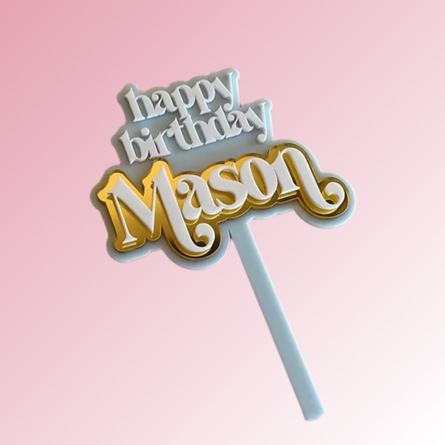 Happy Birthday Name - Cake Topper/Plaque