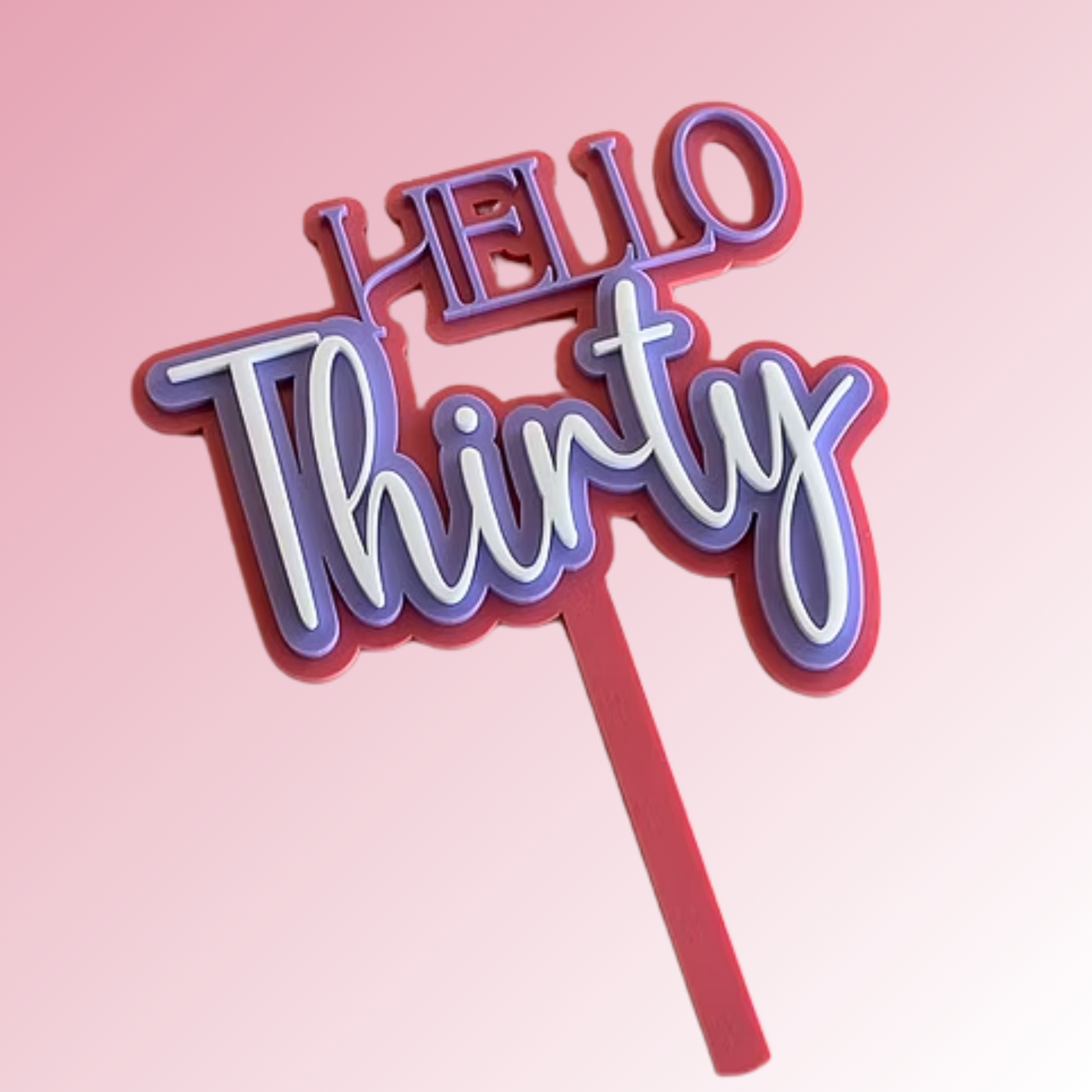 HELLO 'Age' - Triple Layer Cake Topper/Plaque