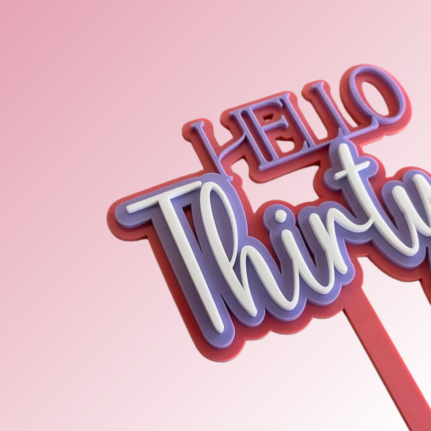 HELLO 'Age' - Triple Layer Cake Topper/Plaque