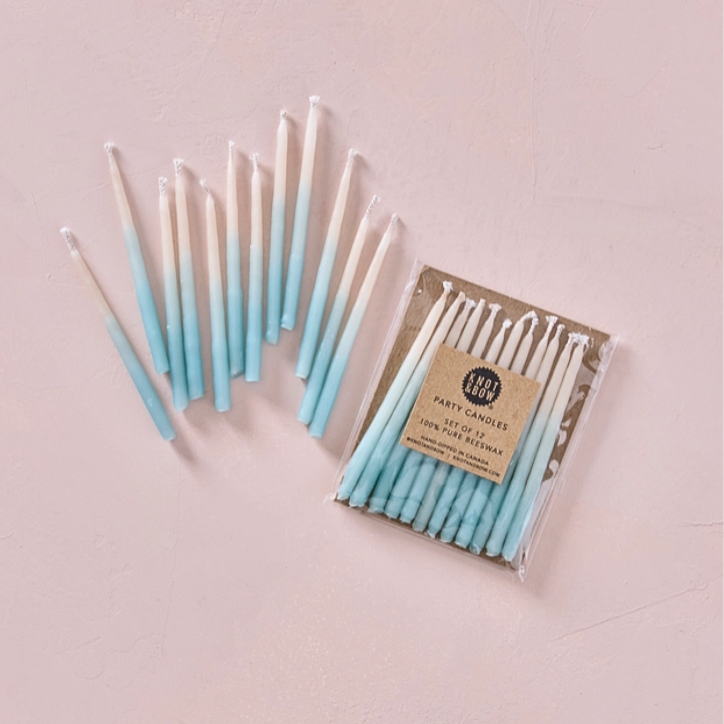 Ombré Beeswax Party Candles - Blue