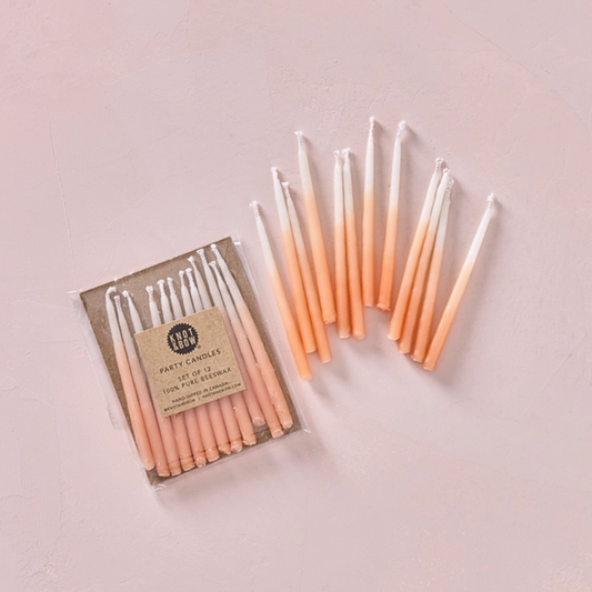 Ombré Beeswax Party Candles - Orange