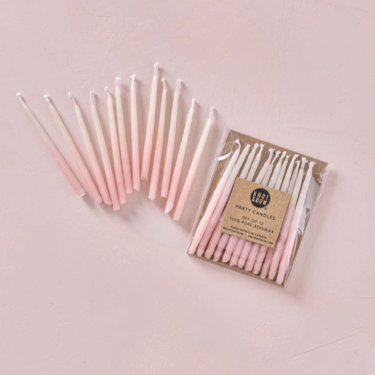 Ombré Beeswax Party Candles - Pink