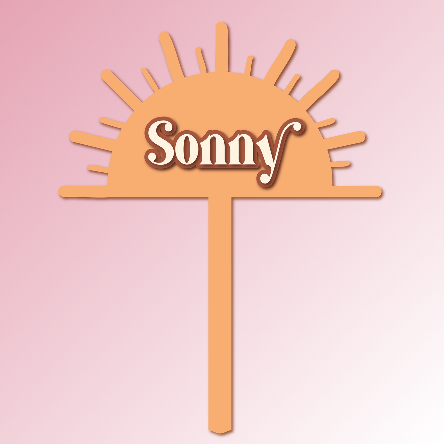 Name or Age – Boho Sun Acrylic Cake Topper/Plaque