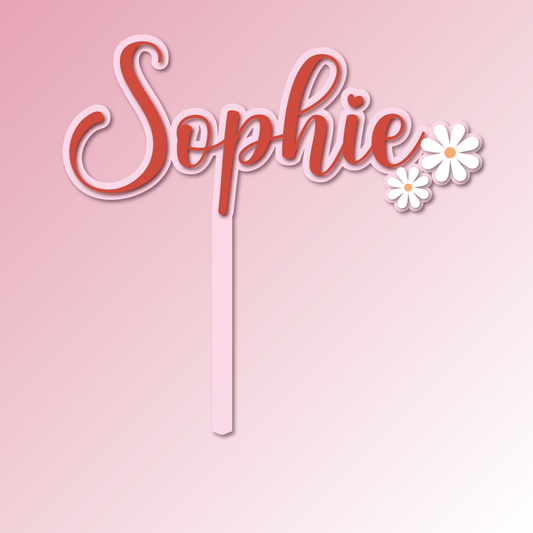 Name – Daisy Theme Acrylic Cake Topper/Plaque