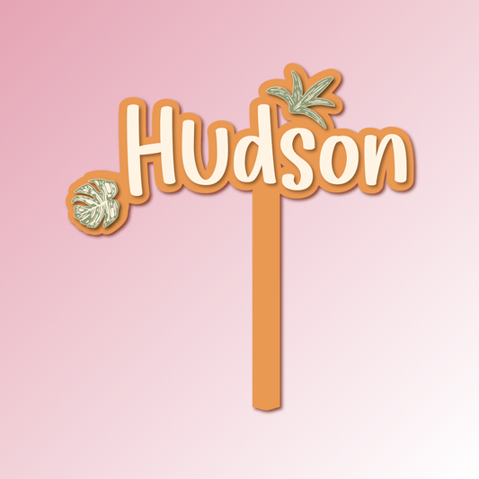 Name – Safari Acrylic Cake Topper/Plaque