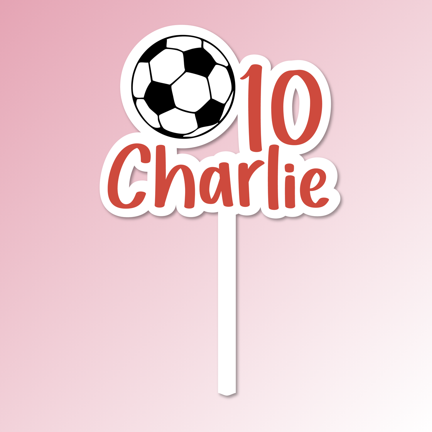 Name & Age Soccer Acrylic Cake Topper/Plaque