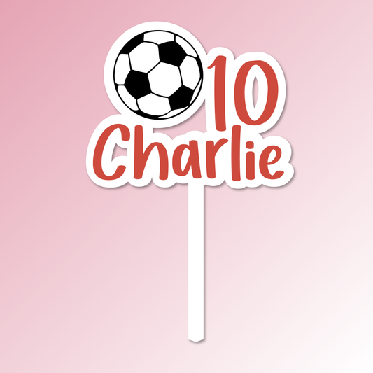 Name & Age Soccer Acrylic Cake Topper/Plaque