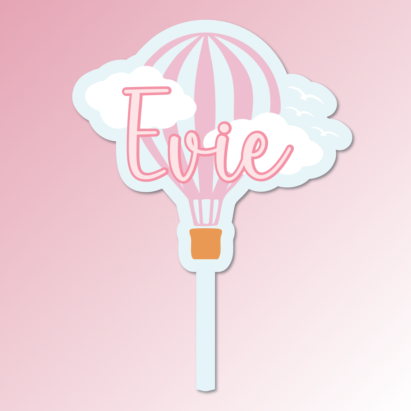 Name – Hot Air Balloon Acrylic Cake Topper/Plaque