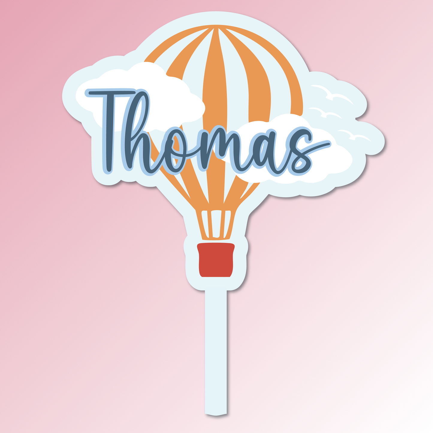 Name – Hot Air Balloon Acrylic Cake Topper/Plaque