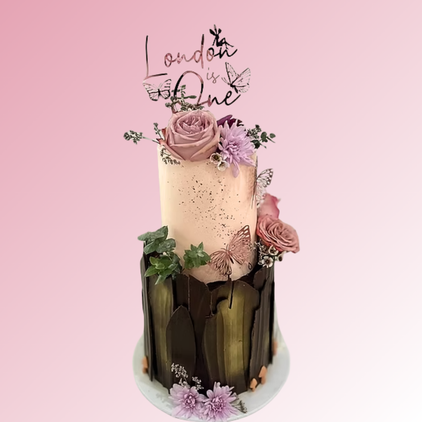 Name is Age Butterflies & Fairies Acrylic Cake Topper/Plaque