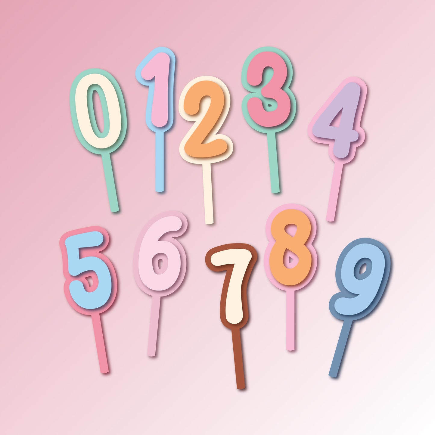 Number Cake Toppers - Double Layer Acrylic Cake Topper