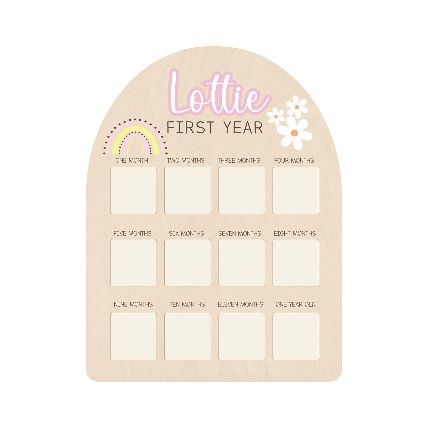 First Year Photo Board - Rainbow & Daisy