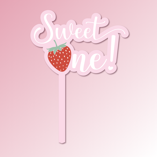Sweet One – Strawberry Acrylic Cake Topper/Plaque