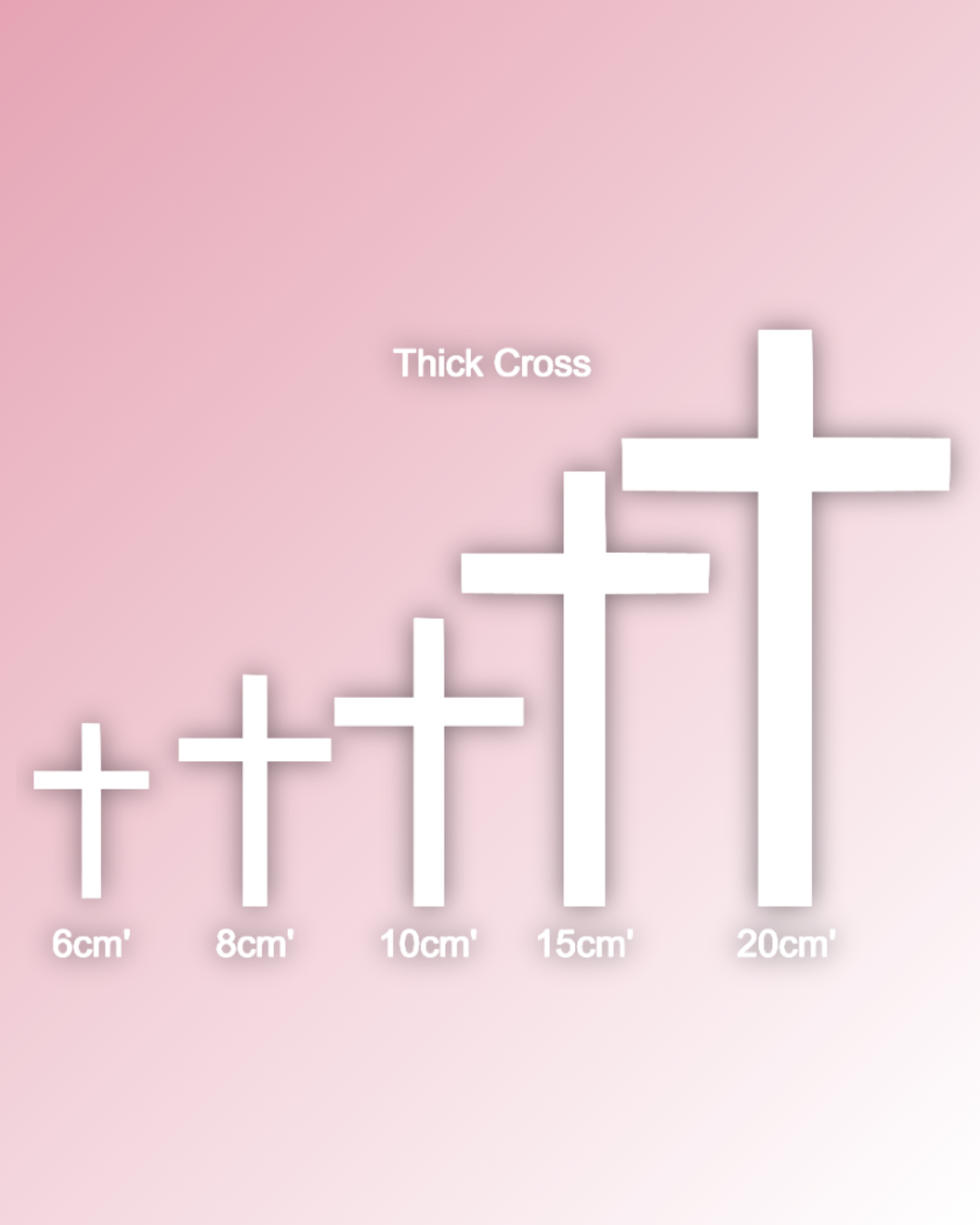 Thick Cross Acrylic Cake Topper / Plaque