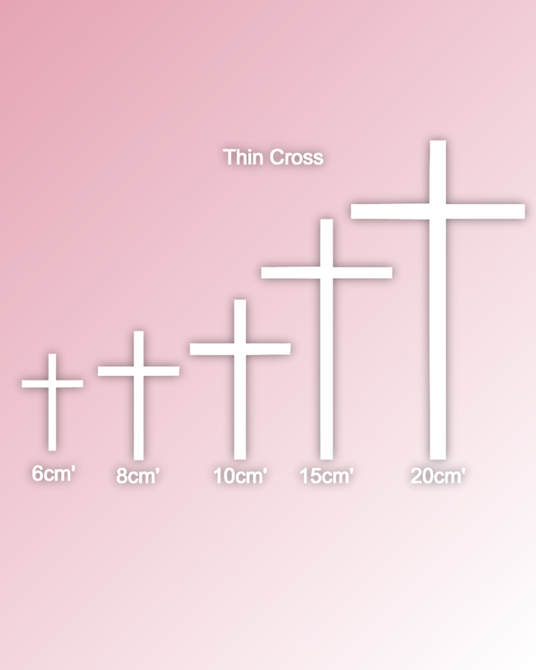 Thin Cross Acrylic Cake Topper / Plaque