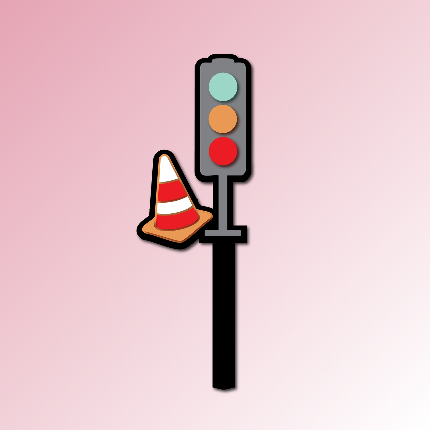 Traffic Light & Cone Acrylic Cake Topper/Plaque