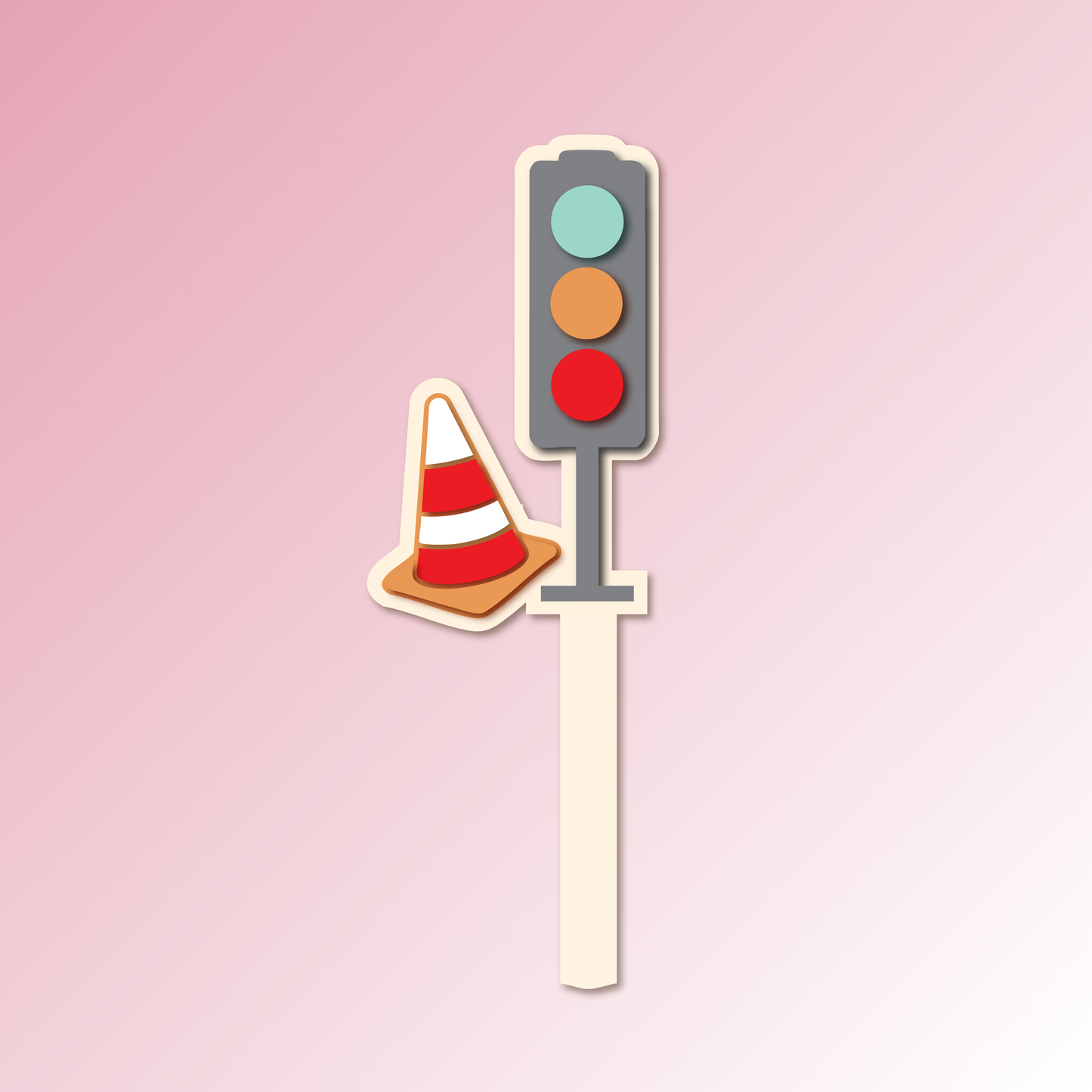 Traffic Light & Cone Acrylic Cake Topper/Plaque